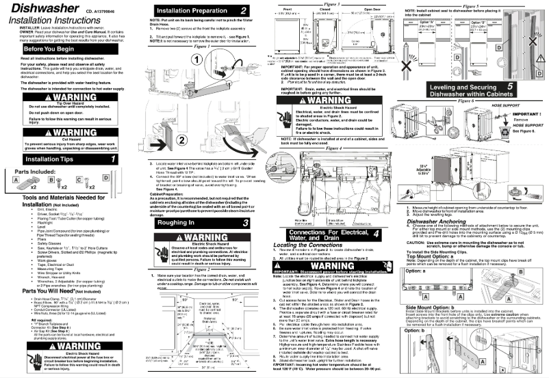 Page 1 de la notice Guide d'installation Electrolux EDSH4944BS