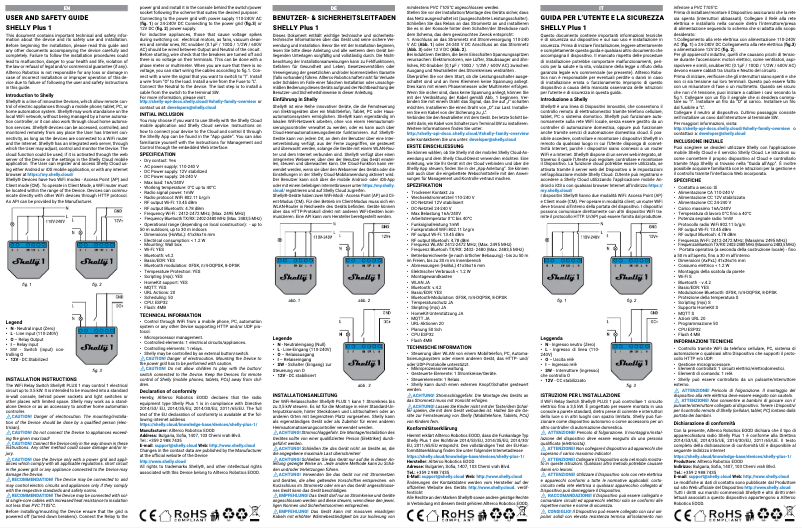 Page 1 de la notice Manuel utilisateur Shelly Plus 1