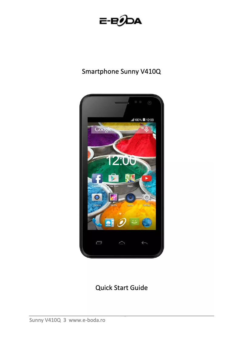 Image de la première page du manuel de l'appareil Sunny V410Q
