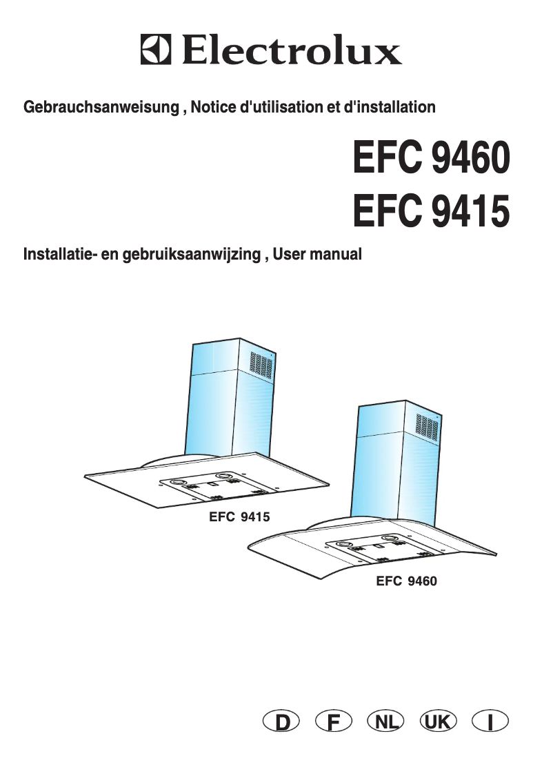 Page 1 de la notice Manuel utilisateur Electrolux EFC 9460