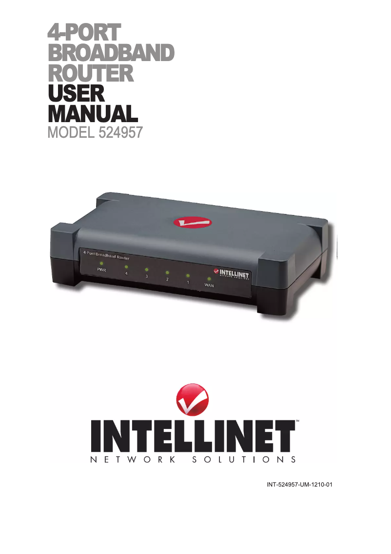 Page 1 de la notice Manuel utilisateur Intellinet 4-Port Broadband Router 524957