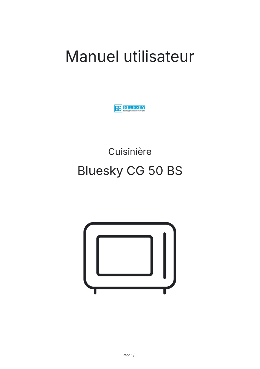 Image de la première page du manuel de l'appareil CG 50 BS