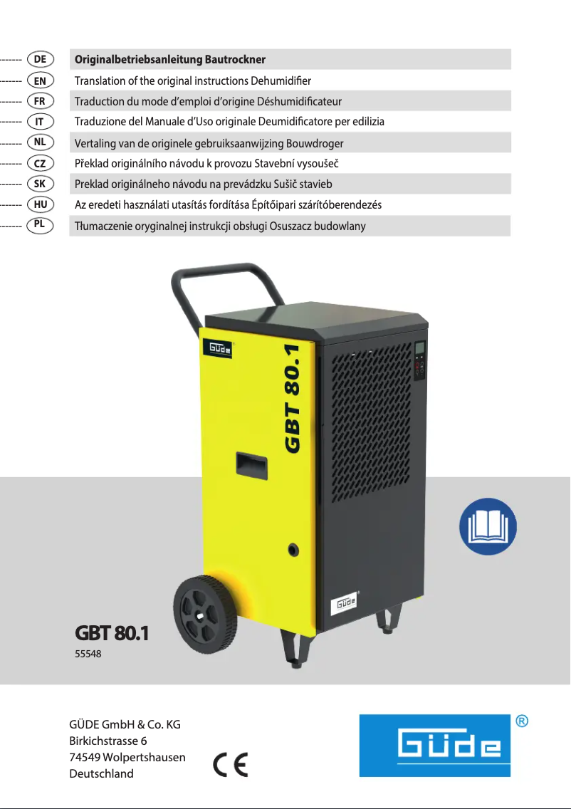Page n°1 - Manuel utilisateur Güde GBT 80.1