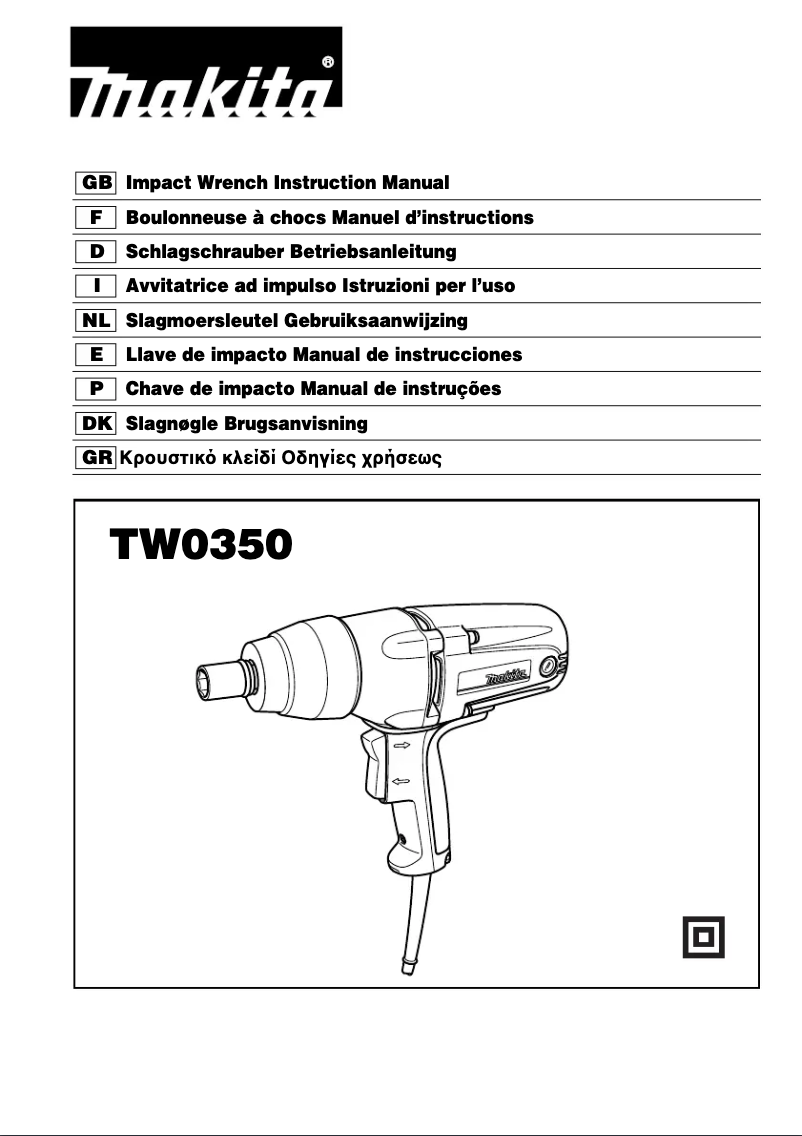 Page n°1 - Manuel utilisateur Makita TW0350J