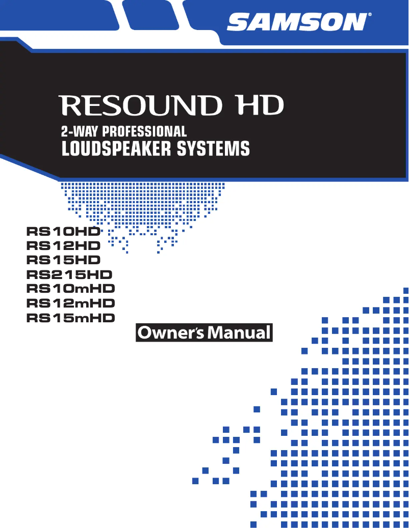 Page 1 de la notice Manuel utilisateur Samson Resound RS215 HD