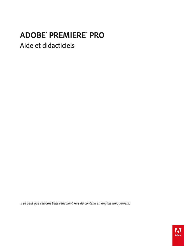 Page n°1 - FAQ Adobe Premiere Pro CS6