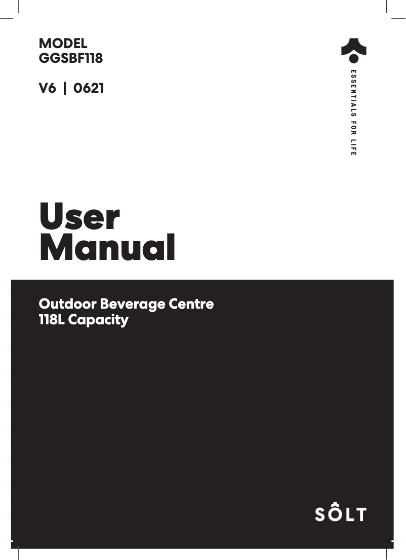 Page 1 de la notice Manuel utilisateur Sôlt GGSBF118