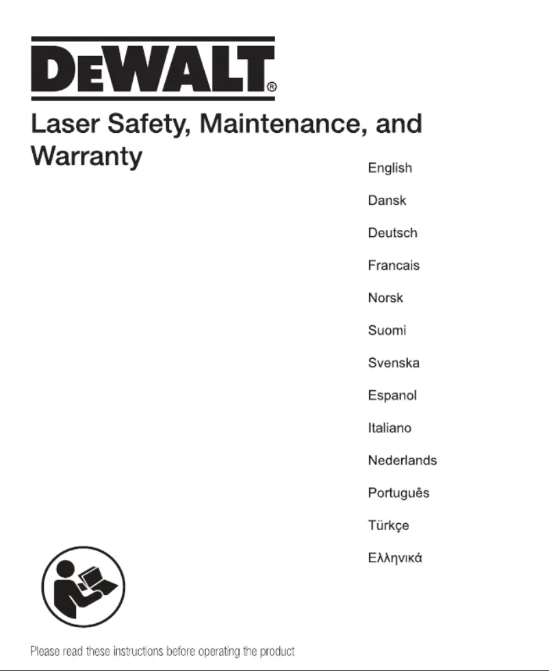 Page 1 de la notice Manuel utilisateur DeWalt DW03601CG