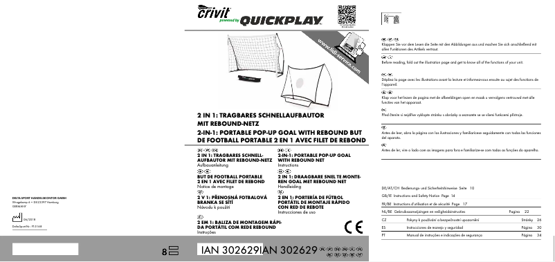 Page 1 de la notice Manuel utilisateur Crivit IAN 302629