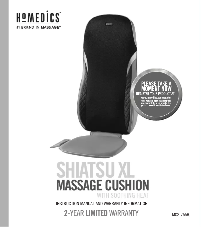 Page n°1 - Manuel utilisateur Homedics MCS-755HJ