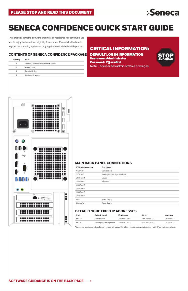 Page 1 de la notice Manuel utilisateur Seneca Confidence 100