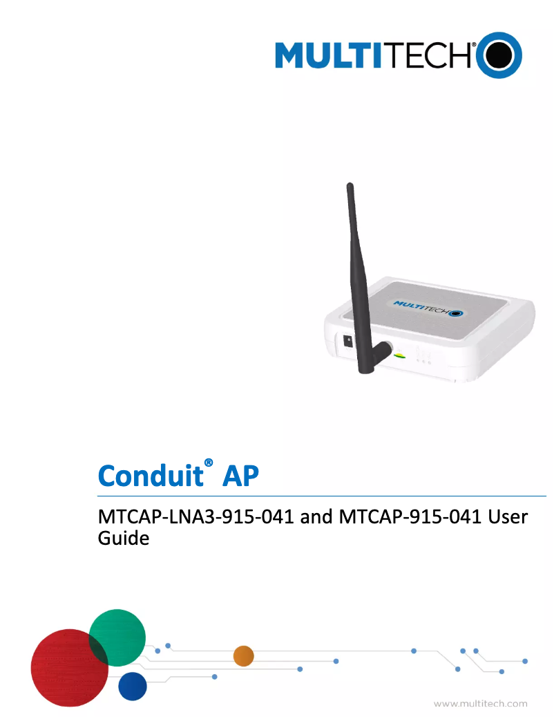 Page n°1 - Manuel utilisateur Multitech Conduit MTCAP-LNA3-915