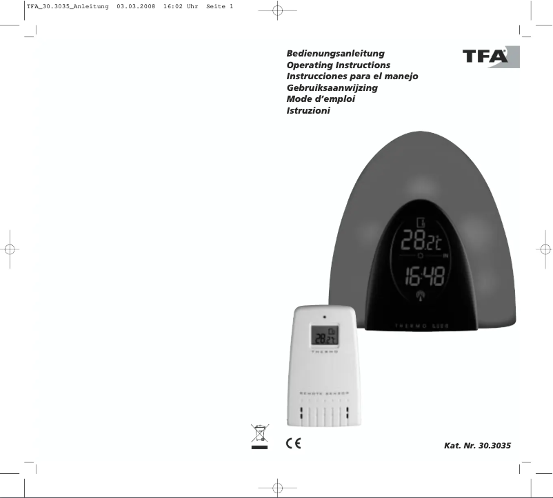 Page n°1 - Manuel utilisateur TFA Thermo Light