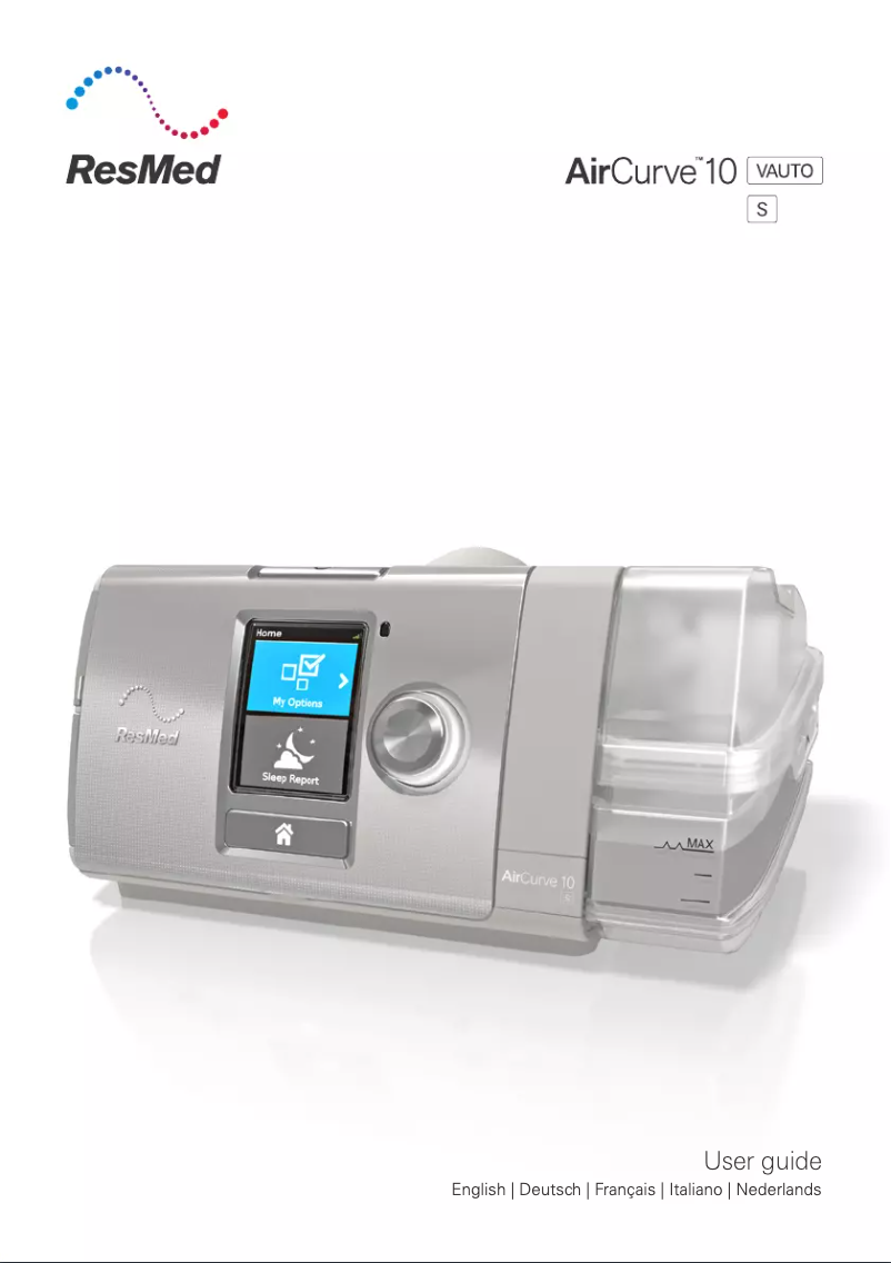 Page 1 de la notice Manuel utilisateur ResMed AirCurve 10 VAuto