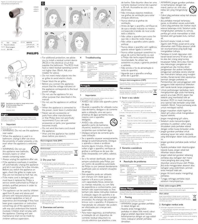 Page 1 de la notice Manuel utilisateur Philips Shine & Protect HP8209