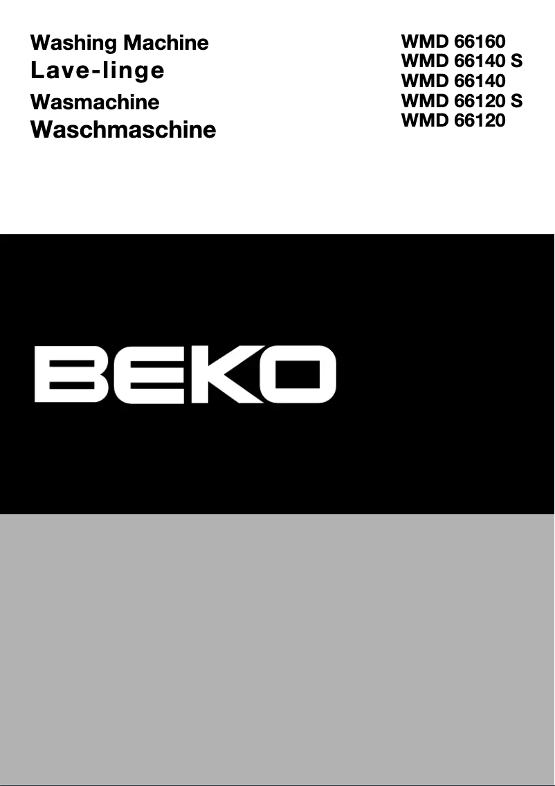 Page 1 de la notice Manuel utilisateur Beko WMD 66140