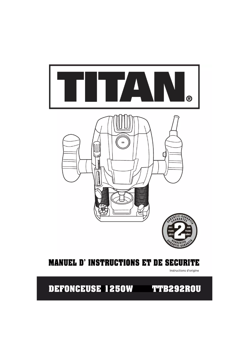 Page 1 de la notice Manuel utilisateur Titan TTB292ROU
