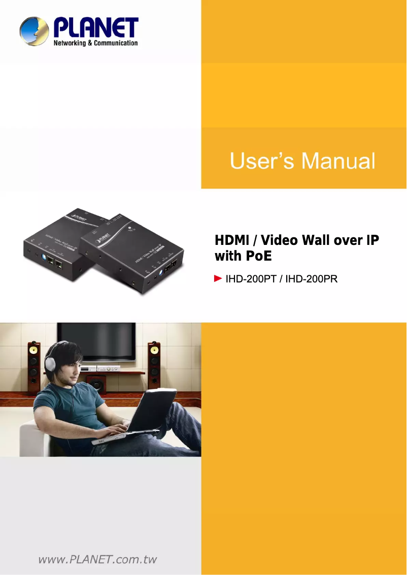 Page 1 de la notice Manuel utilisateur Planet IHD-200PT