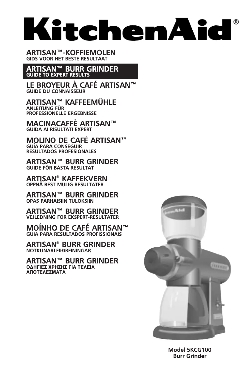Page 1 de la notice Manuel utilisateur KitchenAid Artisan Coffee grinder