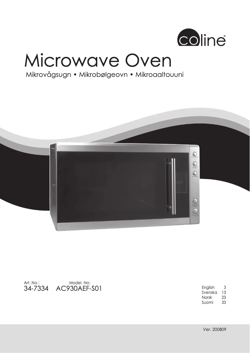 Page 1 de la notice Manuel utilisateur Coline AC930AEF-S01