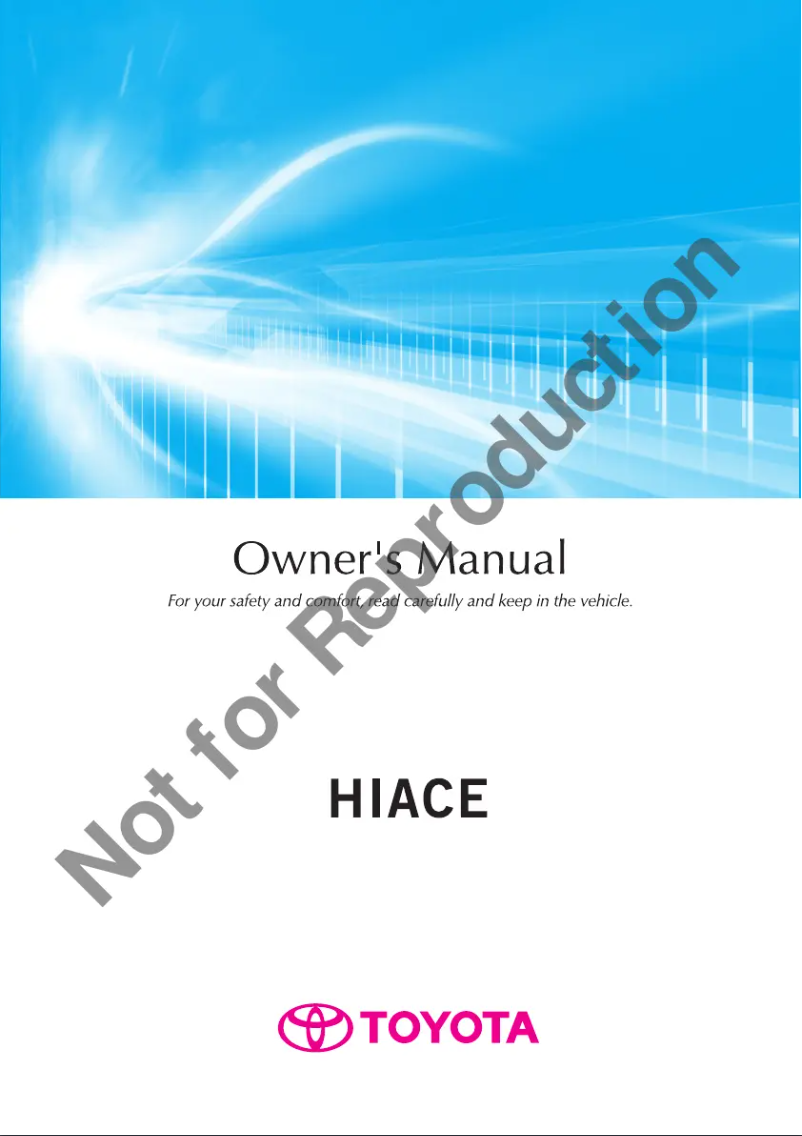First page image of the manual for HiAce (2017)