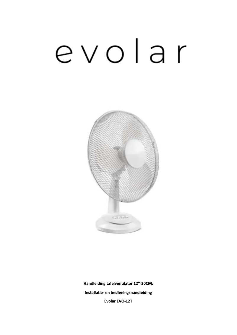 Page n°1 - Manuel utilisateur Evolar EVO-12T