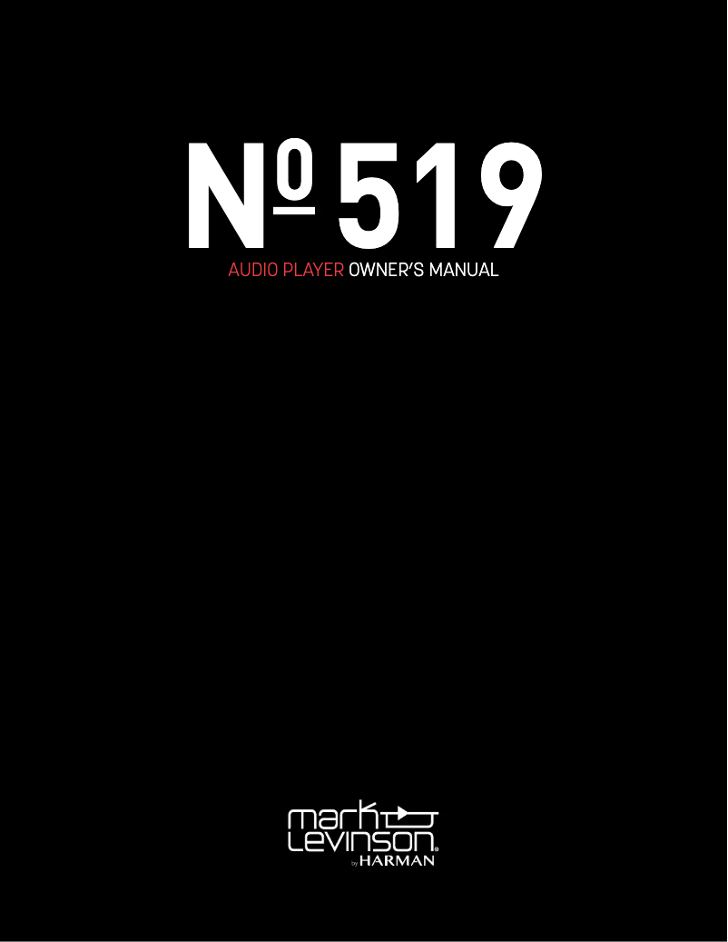 Page 1 de la notice Manuel utilisateur Mark Levinson NO519