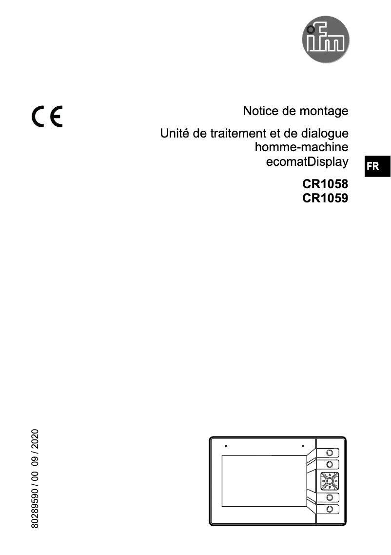 Page 1 de la notice Manuel utilisateur IFM CR1058