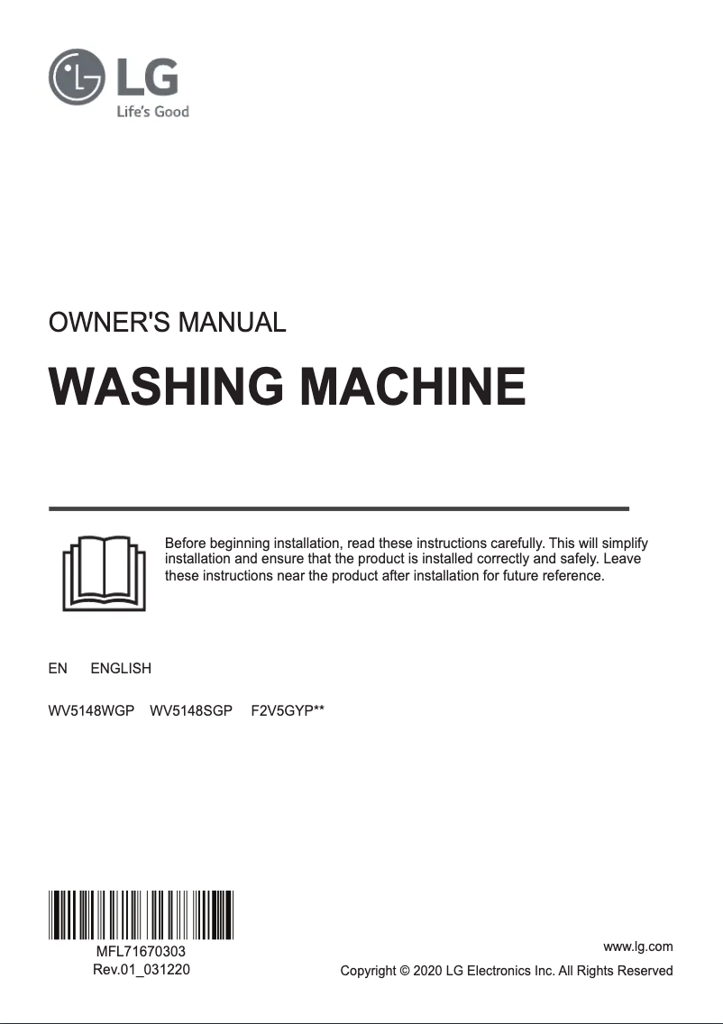 Image de la première page du manuel de l'appareil F2V5GYP2T