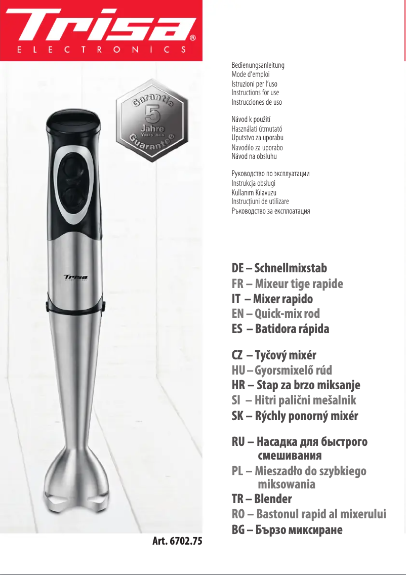 Page 1 de la notice Manuel utilisateur Trisa Power Mix 6702.75