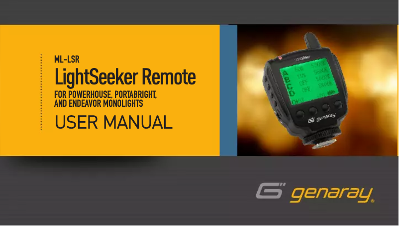 Page n°1 - Manuel utilisateur Genaray LightSeeker Remote