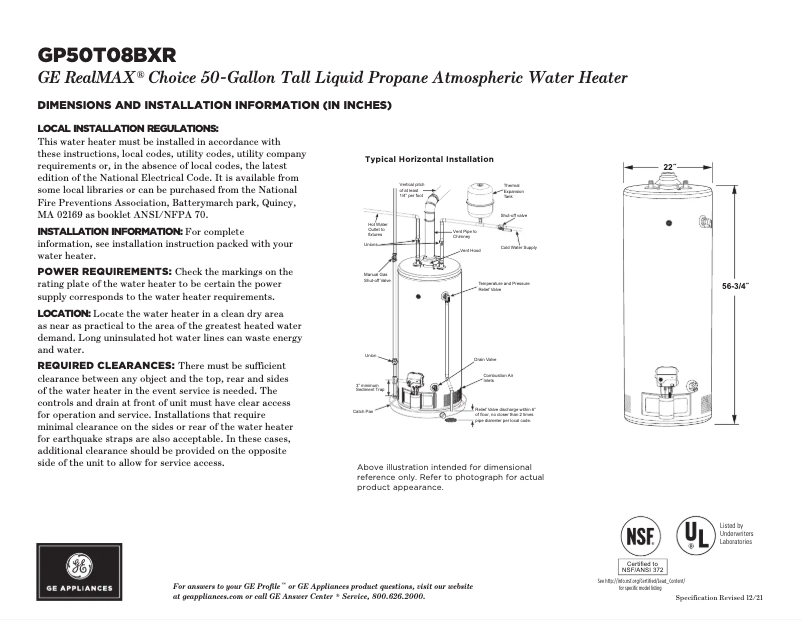 Image de la première page du manuel de l'appareil GP50T08BXR