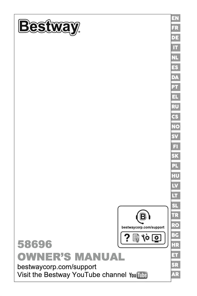 Page 1 de la notice Manuel utilisateur Bestway 58696