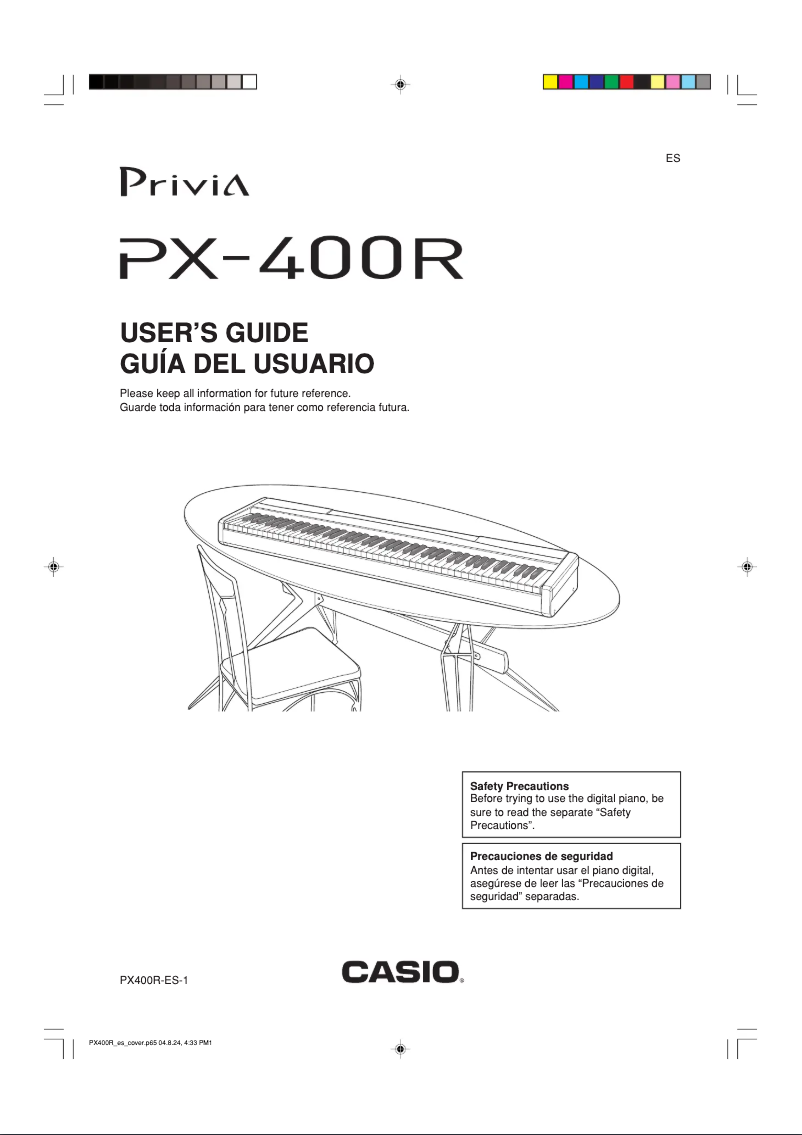 Image de la première page du manuel de l'appareil Privia PX-400R