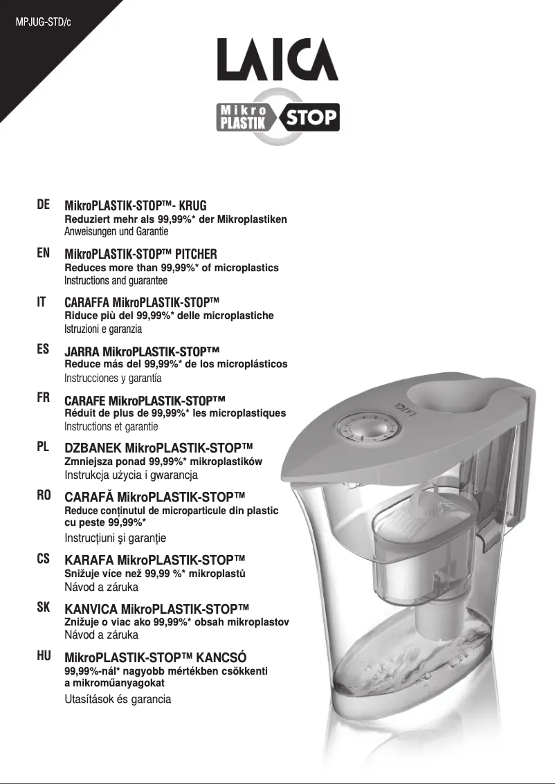 Page 1 de la notice Manuel utilisateur Laica MikroPLASTIK-STOP