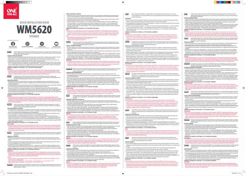 Page 1 de la notice Manuel utilisateur One for all WM 5620