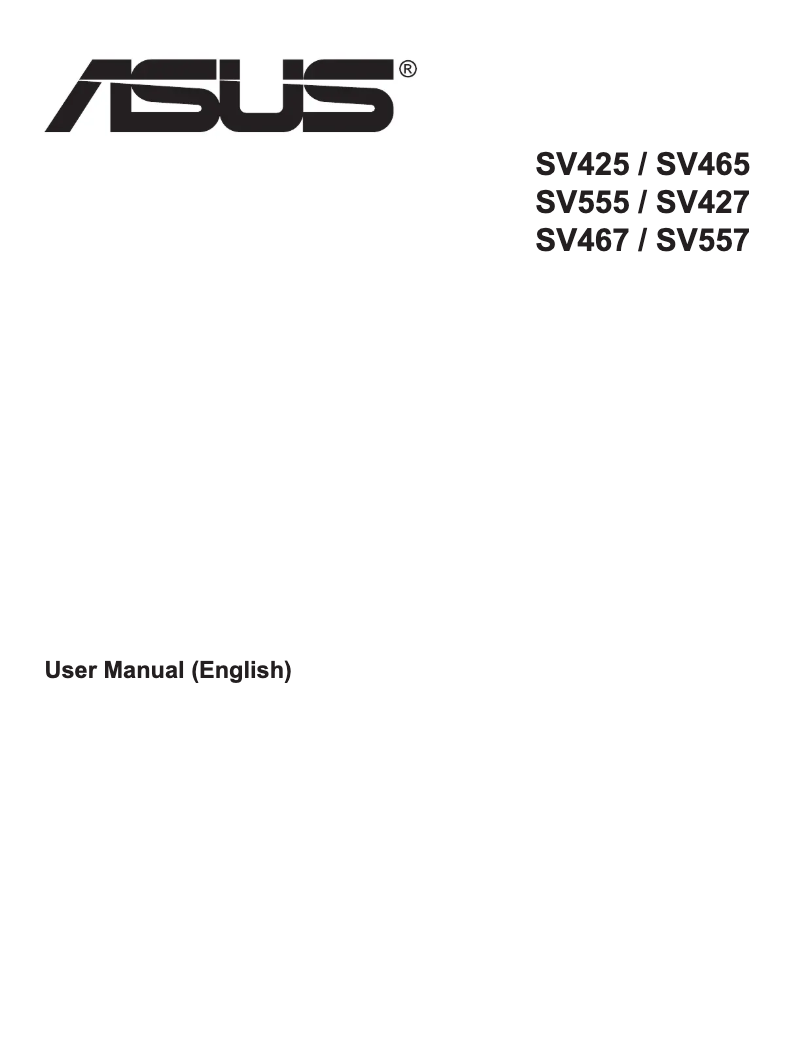 Page n°1 - Manuel utilisateur Asus SV555