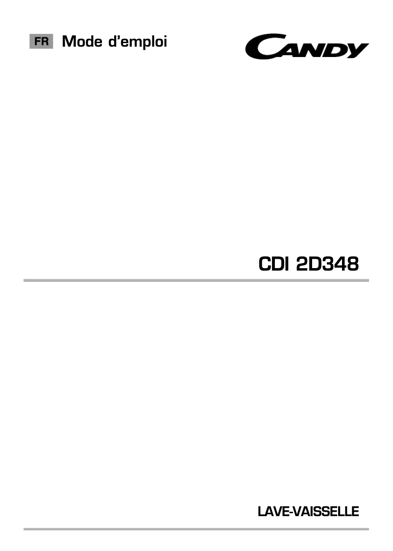 Page n°1 - Manuel utilisateur Candy CDI 2D348-47