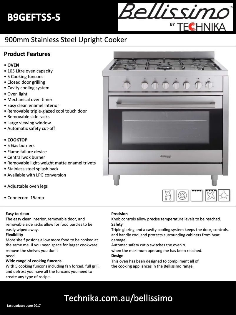Page 1 de la notice Fiche technique Technika B9GEFTSS-5