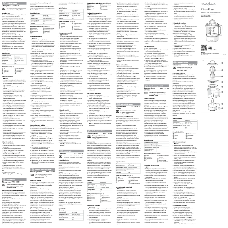 Image de la première page du manuel de l'appareil KAJC110CBK