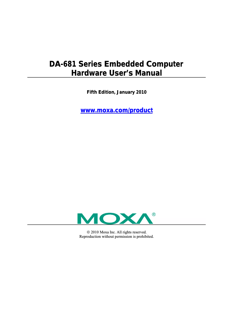 Image de la première page du manuel de l'appareil DA-681-I-SP-XPE