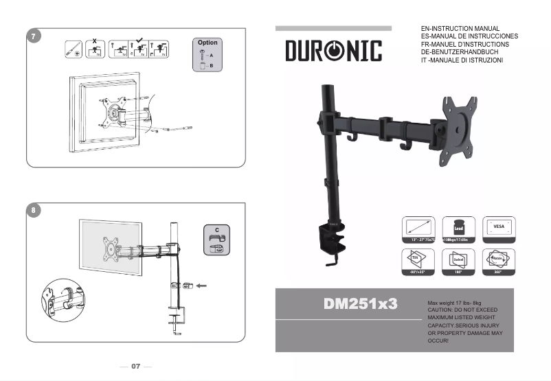 Page 1 de la notice Manuel utilisateur Duronic DM251X3
