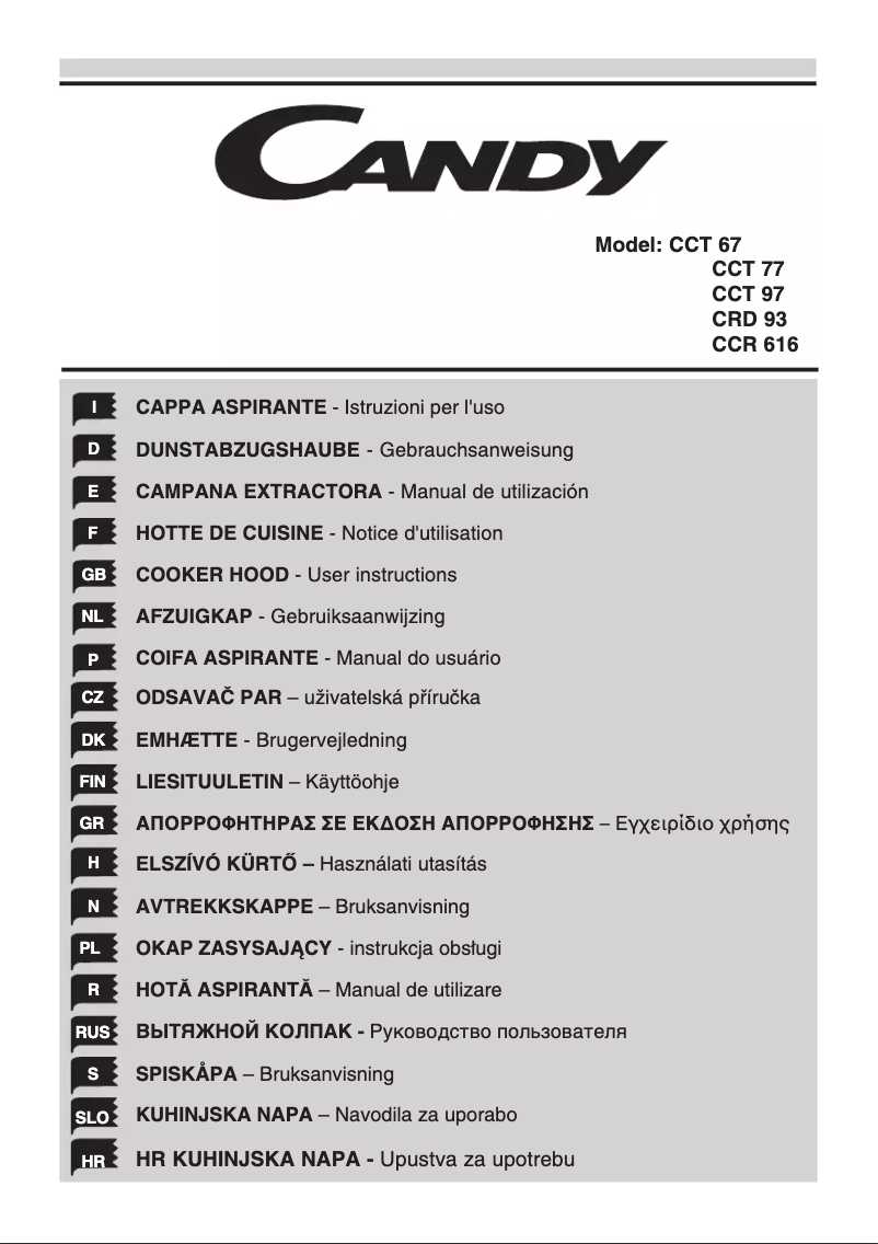 Page n°1 - Manuel utilisateur Candy CCR 616X
