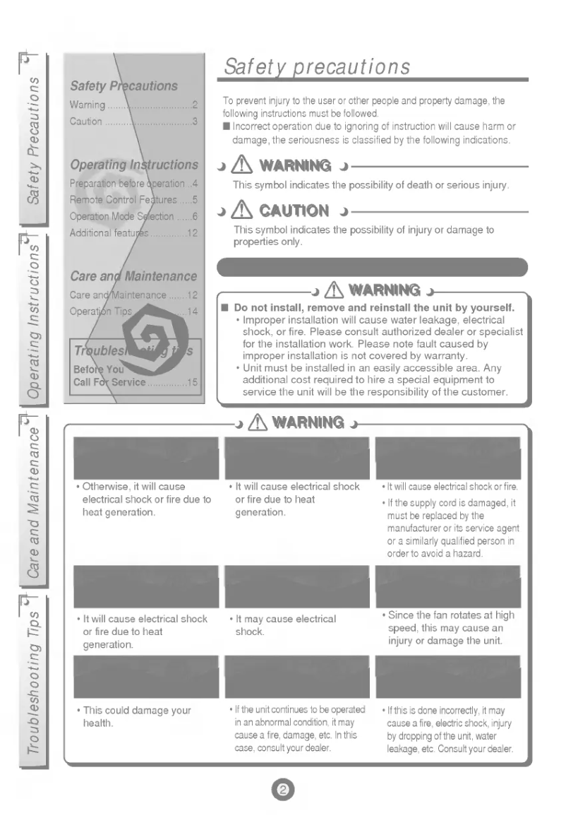 Page n°1 - Manuel utilisateur LG LSNH0561AL