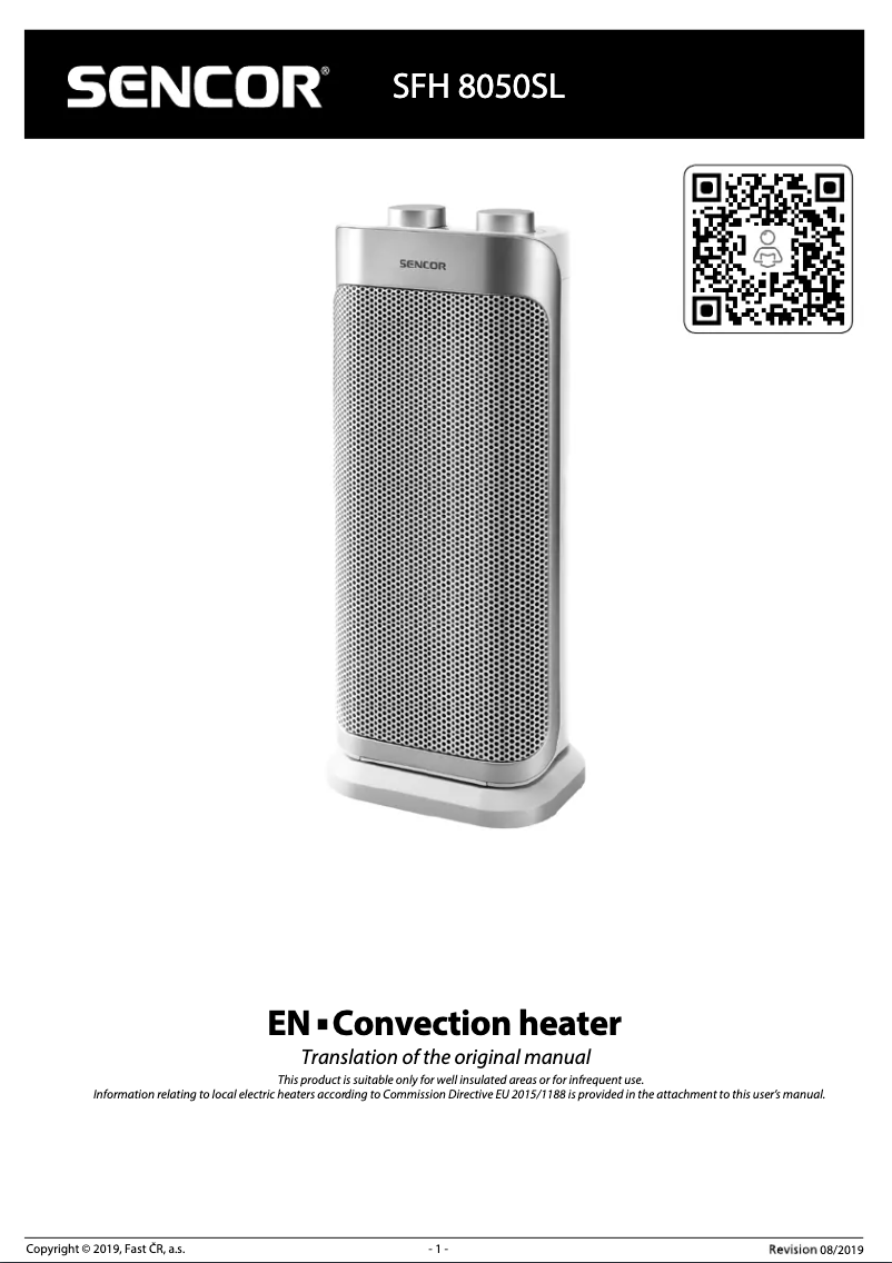 Page 1 of the manual User Manual Sencor SFH 8050SL