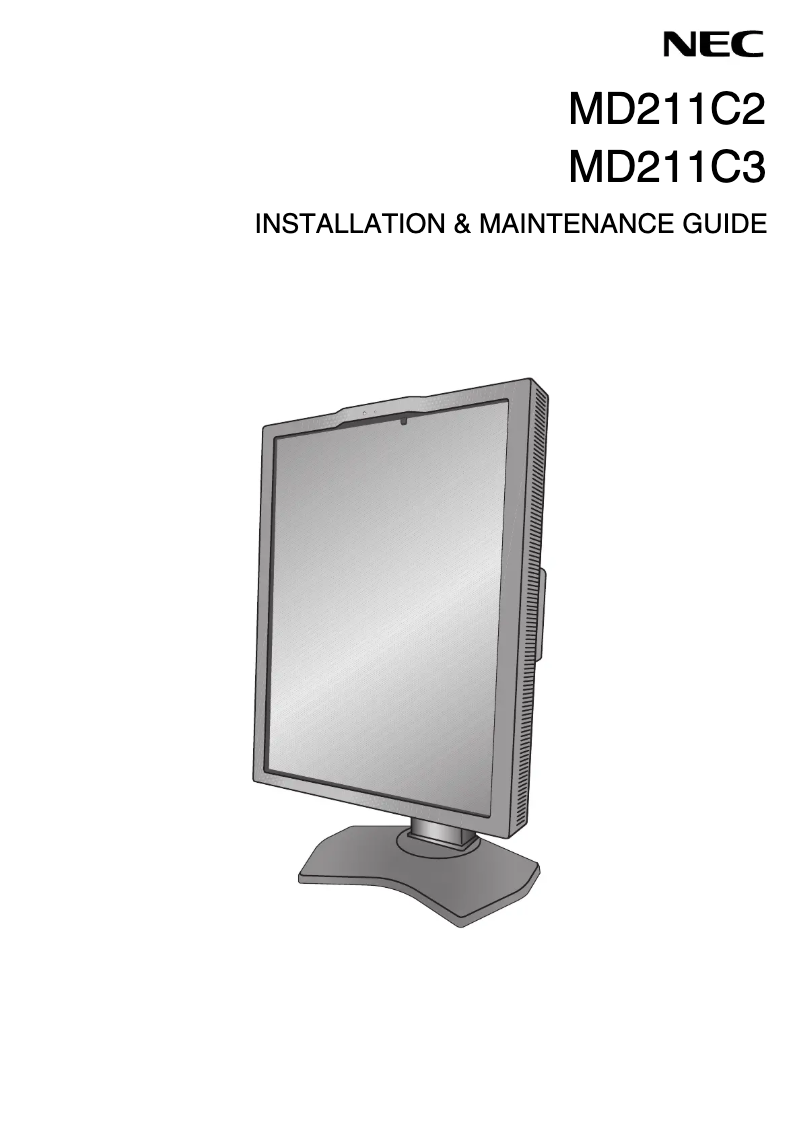 Page 1 de la notice Manuel utilisateur NEC MDC3-BNDA1