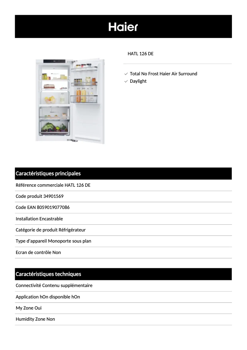 Image de la première page du manuel de l'appareil HATL 126 DE