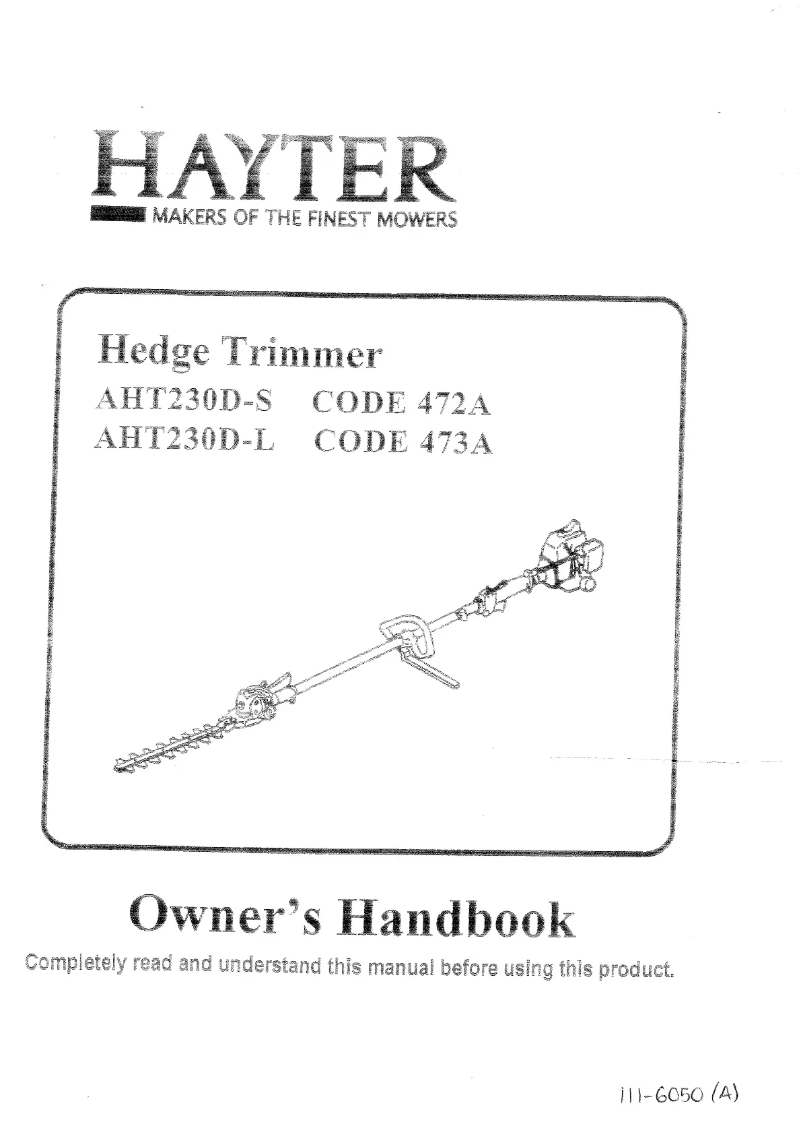 Page 1 de la notice Manuel utilisateur Hayter AHT230D-L