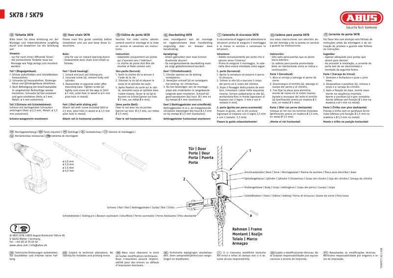 Page 1 de la notice Manuel utilisateur Abus SK78