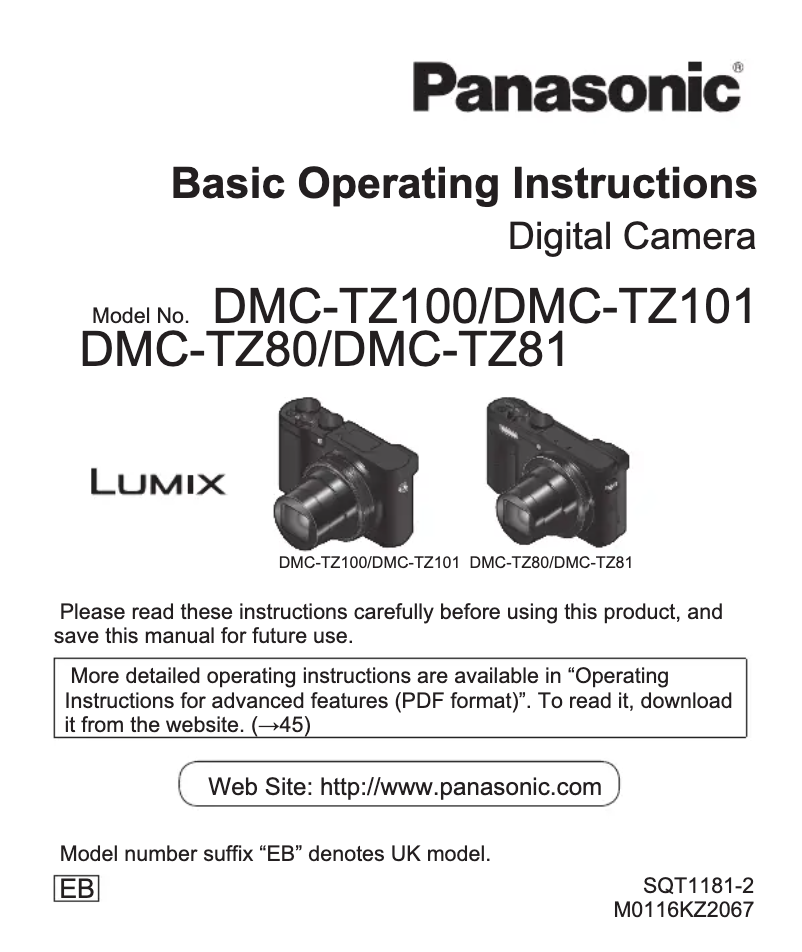 Page n°1 - Guide de démarrage rapide Panasonic Lumix DMC-TZ100